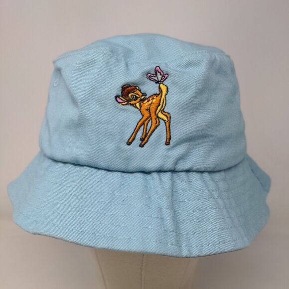 Disney Bambi Butterfly Bucket Hat Blue One Size Embroidered Vent Holes - Picture 2 of 9